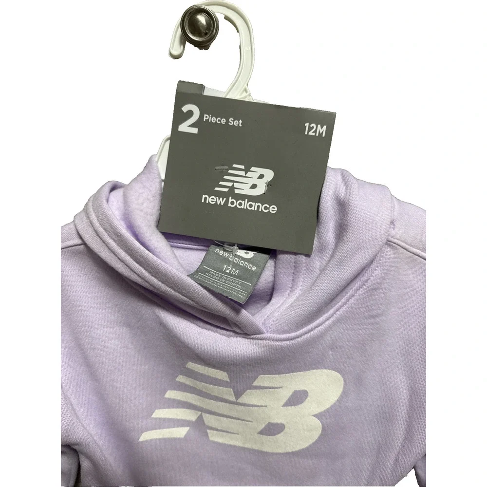 New Balance Grey and Purple Logo Hoodie and leggings Set SZ/ infant-12M
